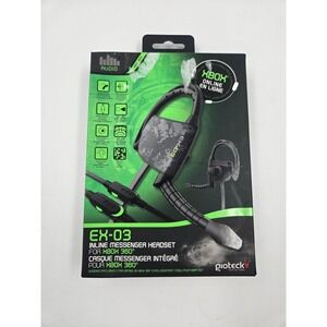 Gioteck EX-03 Inline Messenger Headset for Xbox 360 Wired Camo Black Green